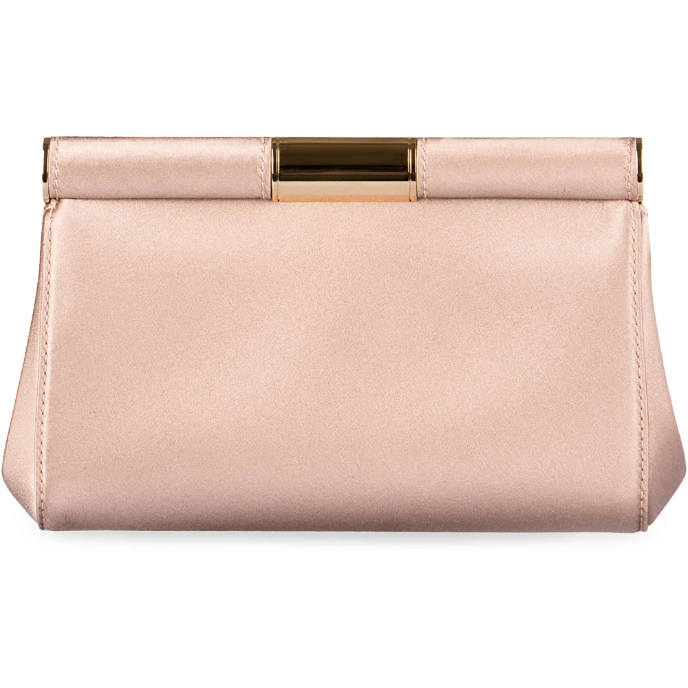 Dolce & Gabbana Satijnen Schoudertas met Metalen Sluiting Pink Dames