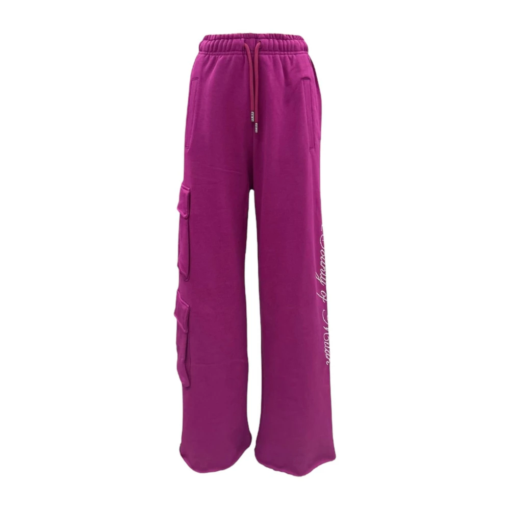 Marcelo Burlon Pink Wide Trousers, Female, Xs, Wide Trousers