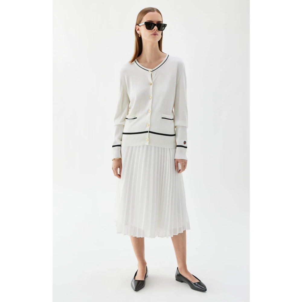 Busnel Kim Contrast Cardigan Beige Dames