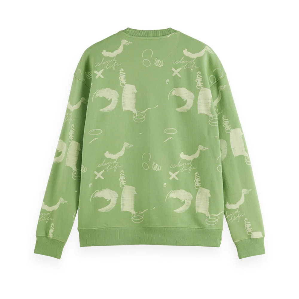Scotch & Soda Gedrukte Sweatshirt met relaxte pasvorm Green Heren