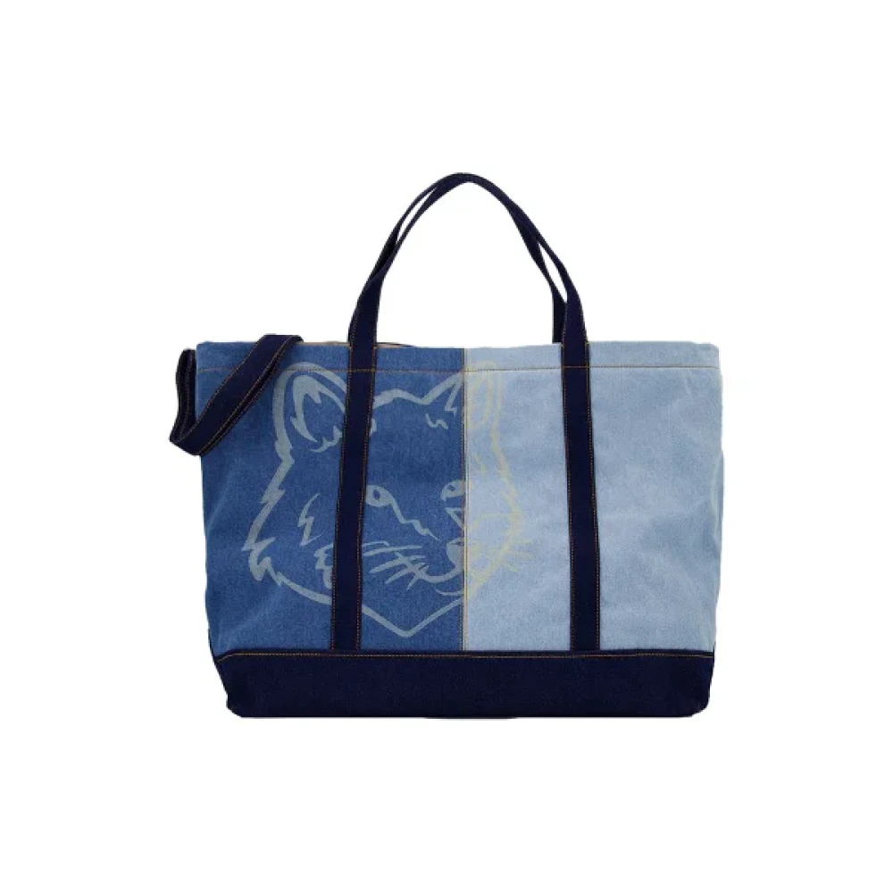 Maison Kitsuné Cotton handbags Blue Dames