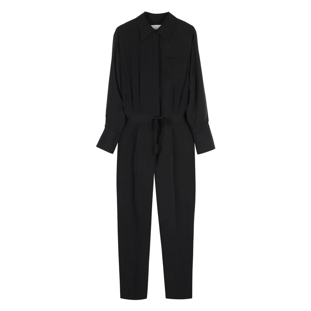 Equipment Zijden Jumpsuit met Verborgen Zakken Black Dames