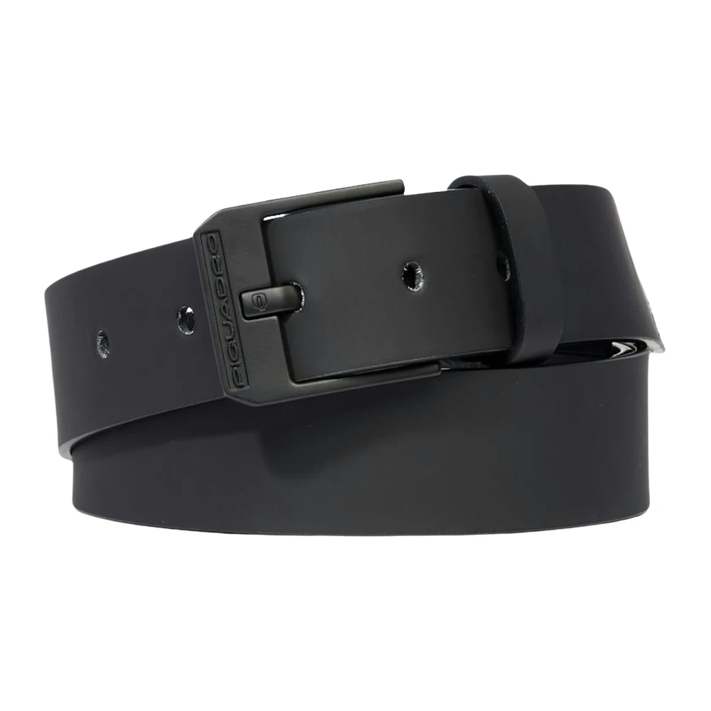 Piquadro Men's Black Belts, One Size, Belt With Prong Buckle