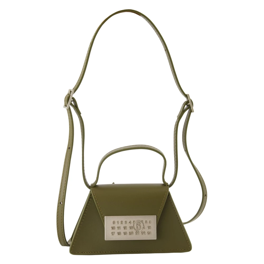 MM6 Maison Margiela Numeric Mini Axelväska Grön Läder Green, Dam