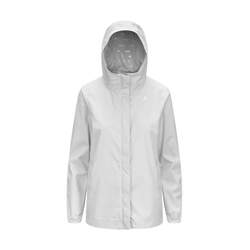 K-Way Vit Polyester Puffer Och Parka Jackor