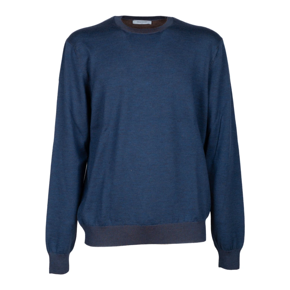 Gran Sasso Royal Melange wollen trui Blue Heren
