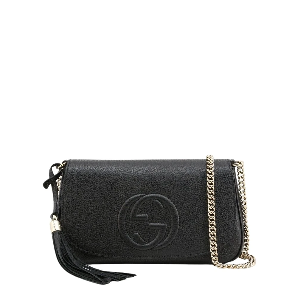 Gucci Soho Chain Crossbody Bag Black, Dam