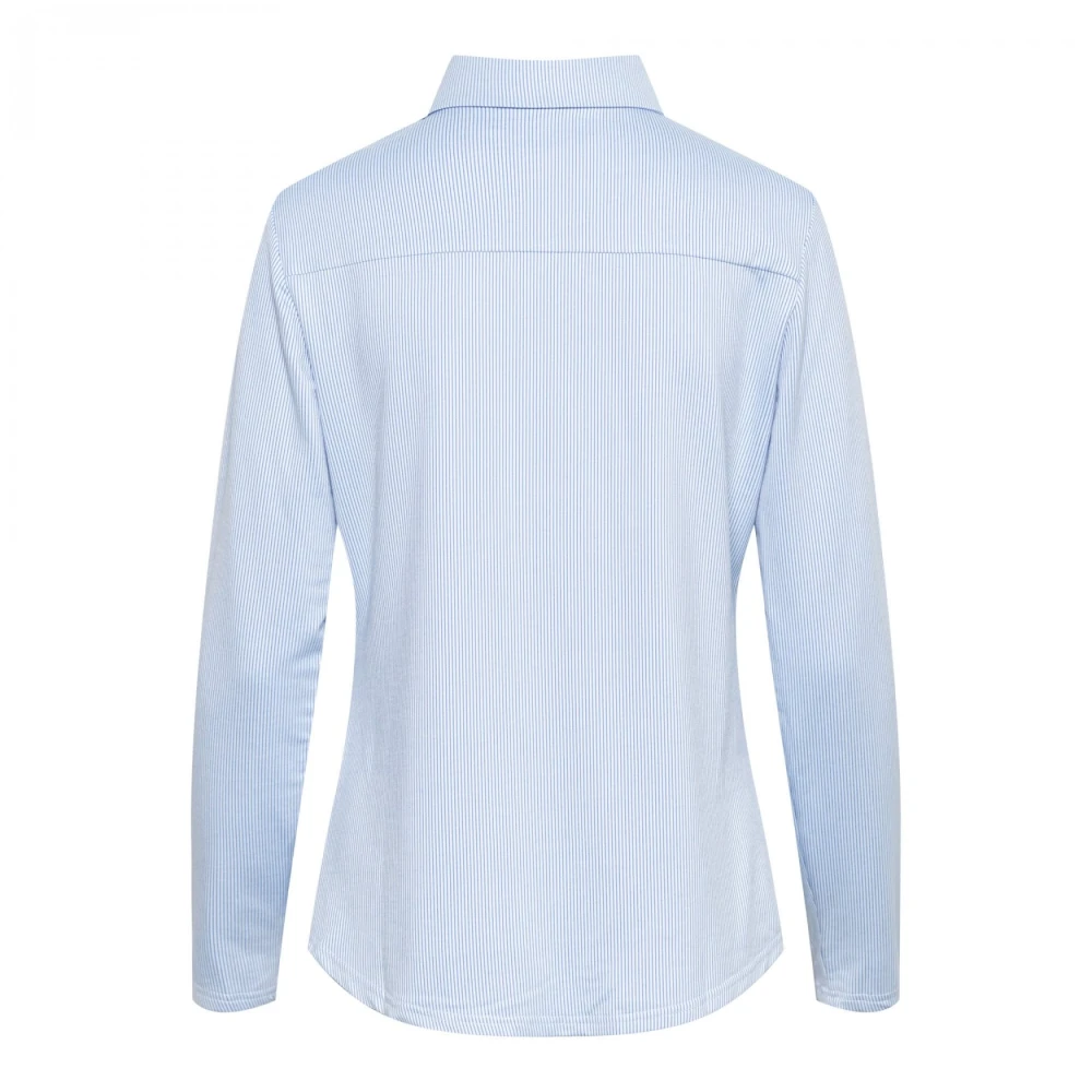 &Co Woman Overhemd met lange mouwen effen kleur Blue Dames