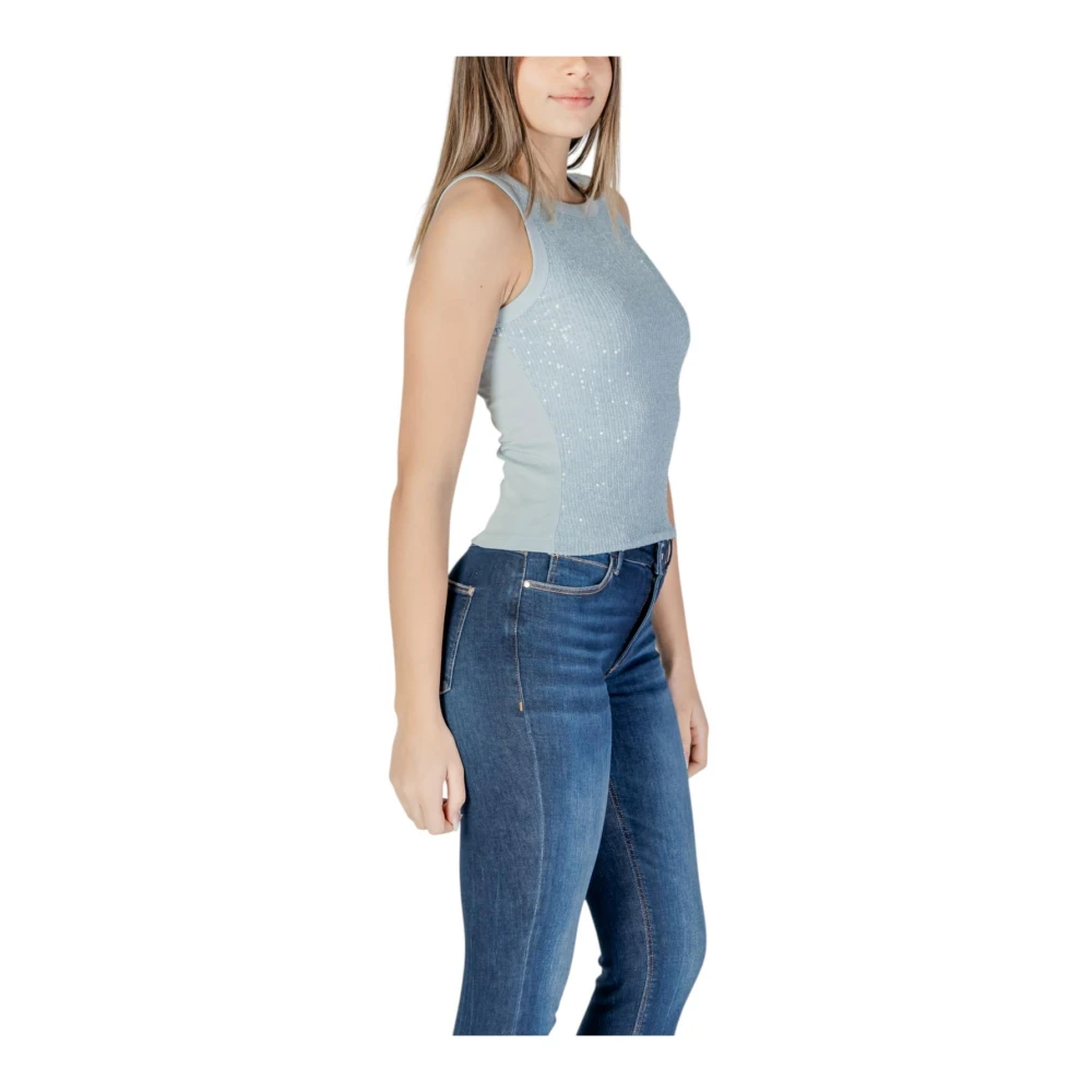 Guess Blauwe Paillet Tank Top Blue Dames