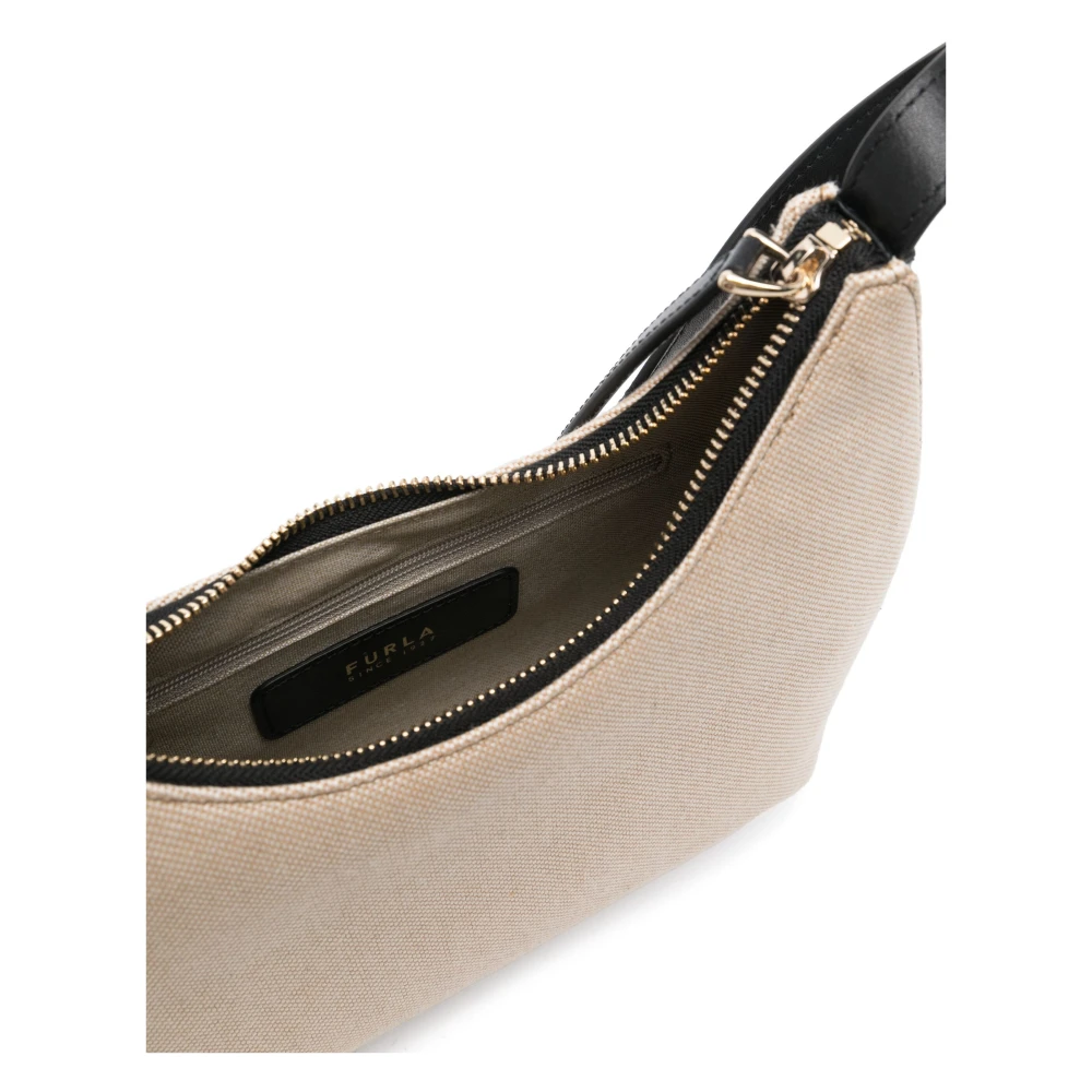 Furla Natuurlijk Zwart Druppel Stijl Handtas Beige Dames