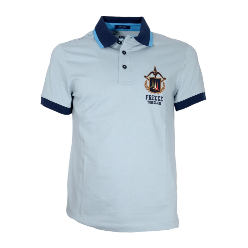 aeronautica militare Jacquard Kraag Piqué Polo Blue Heren