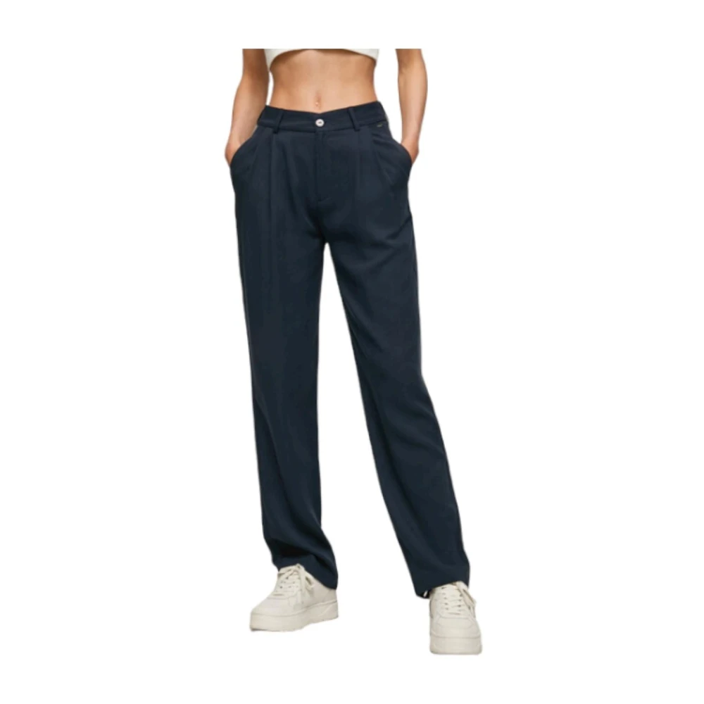 Pepe Jeans Women's Blue Straight Trousers, Xs, Trousers
