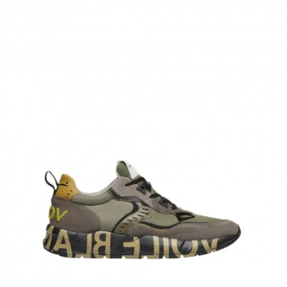 Voile blanche Antraciet Technische en Suède Sneakers met Gele Contrastdetails Brown Heren