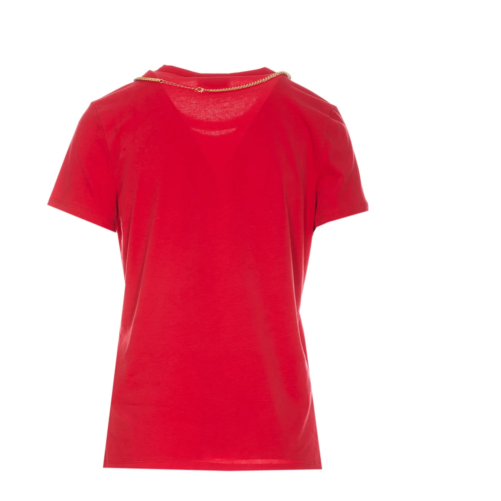 Elisabetta Franchi Rode T-shirt met cut-out detail Red Dames