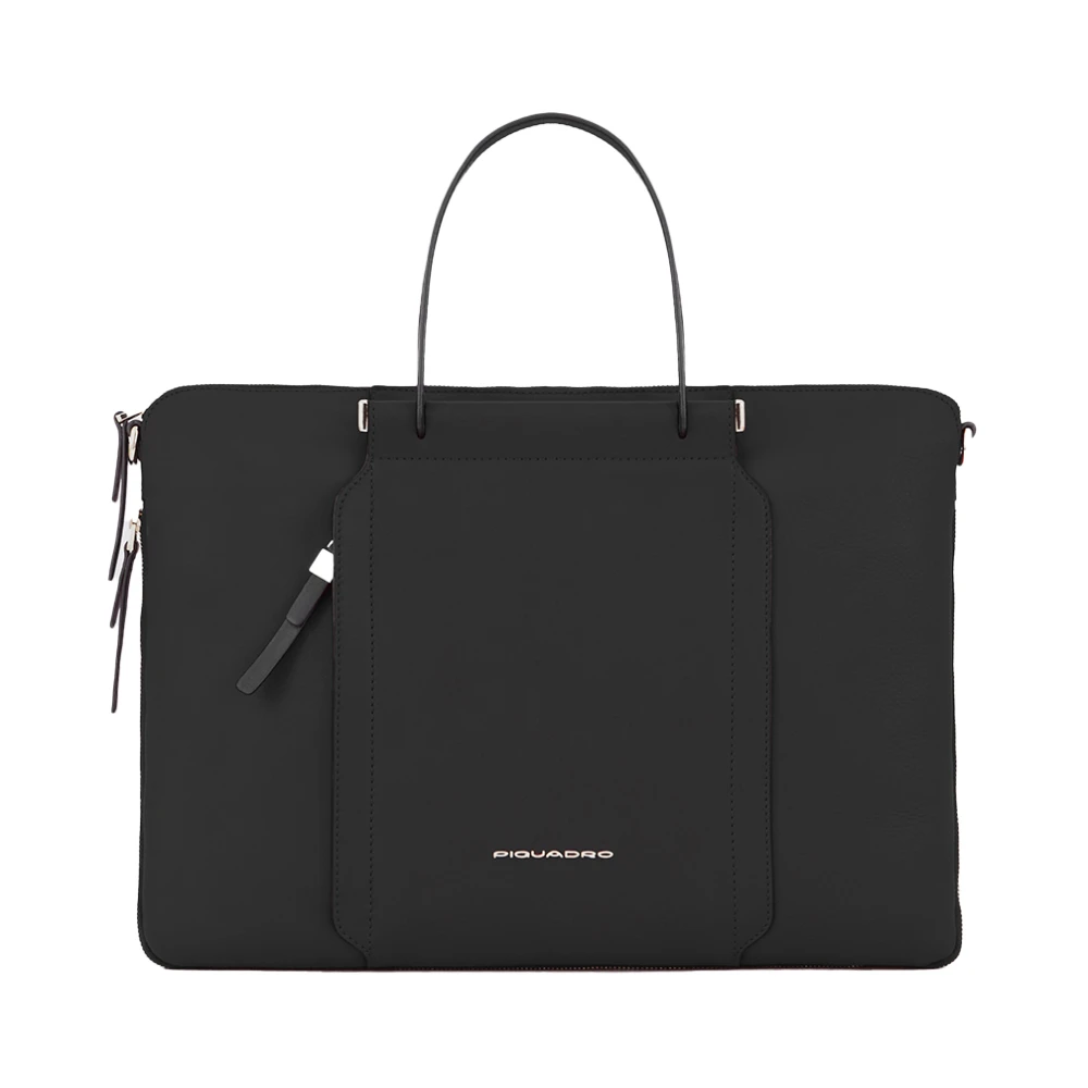 Piquadro Damen Schwarz Ausdehnbare Laptoptasche 15,6 Mit Ipadpro-Fach
