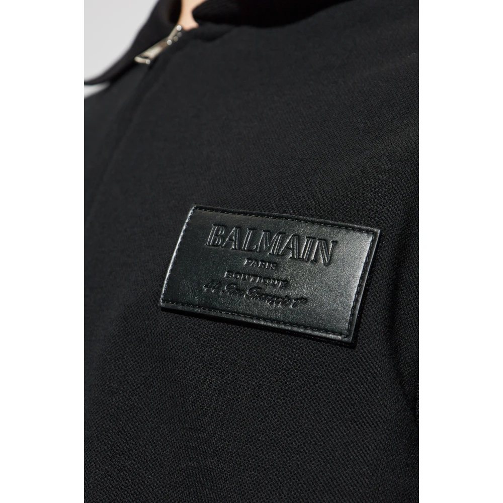 Balmain Katoenen Polo met Patch Black Heren