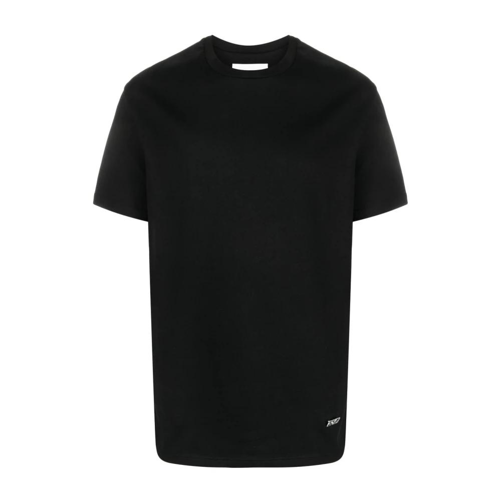 Jil Sander Mænd Sort Top, Herre,, Bomuld, Logo-Plaque T-Shirt Stor