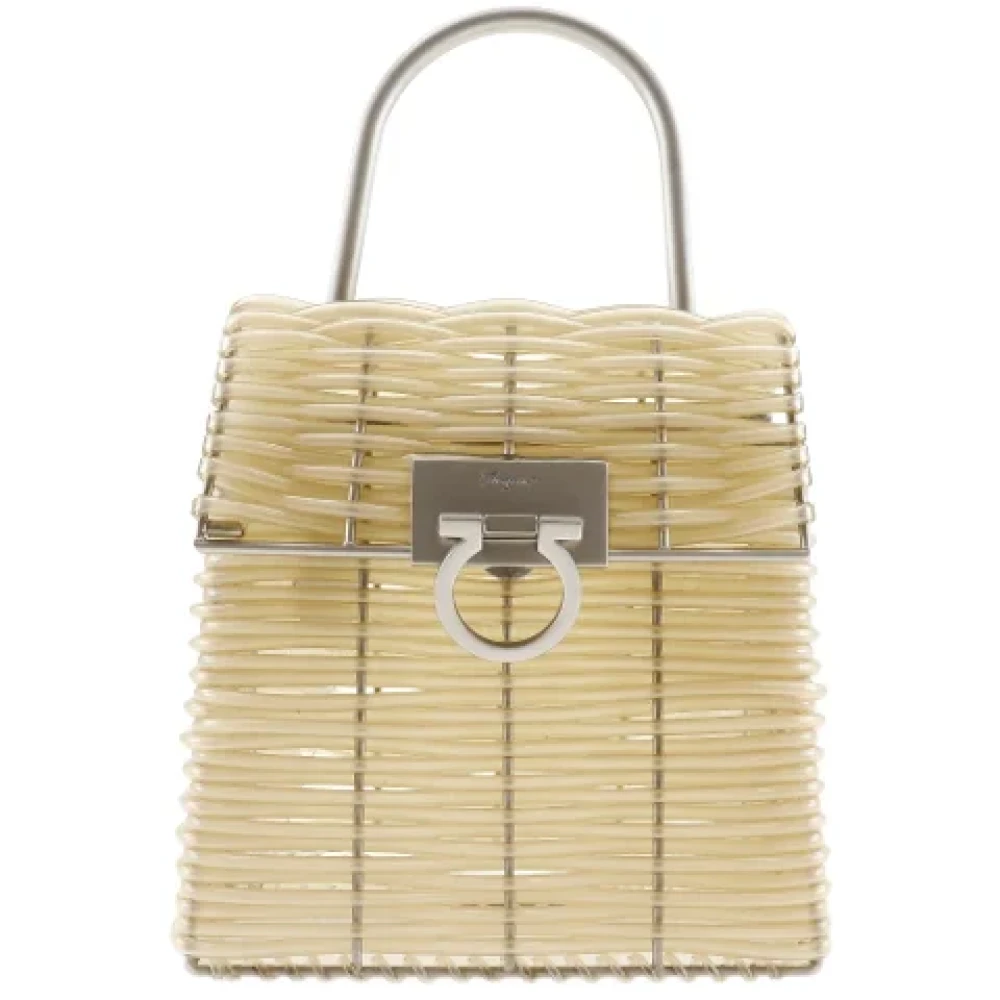 Salvatore Ferragamo Pre-owned Plastic handbags Beige Dames