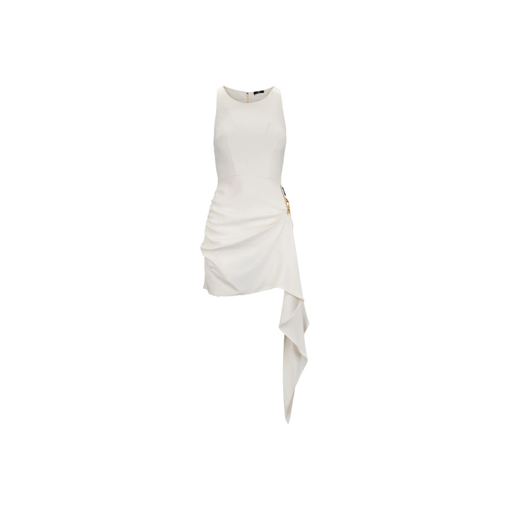 Elisabetta Franchi Korte Jurk met Rits en Haak Beige Dames