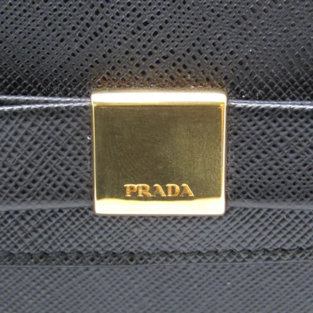 Prada Vintage Pre-owned Leather clutches Black Dames