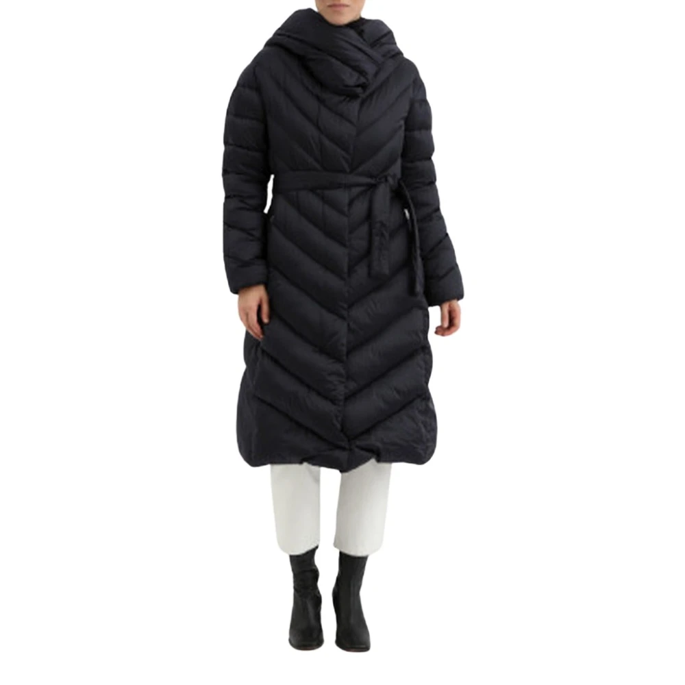 Add Women's Blue Navy Down Jacket With Hood