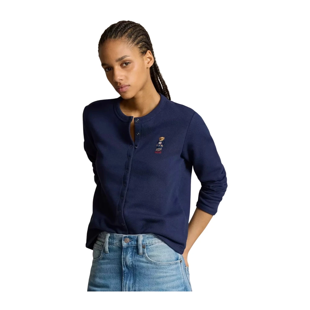 Ralph Lauren Navy vest met teddybeer Blue Dames