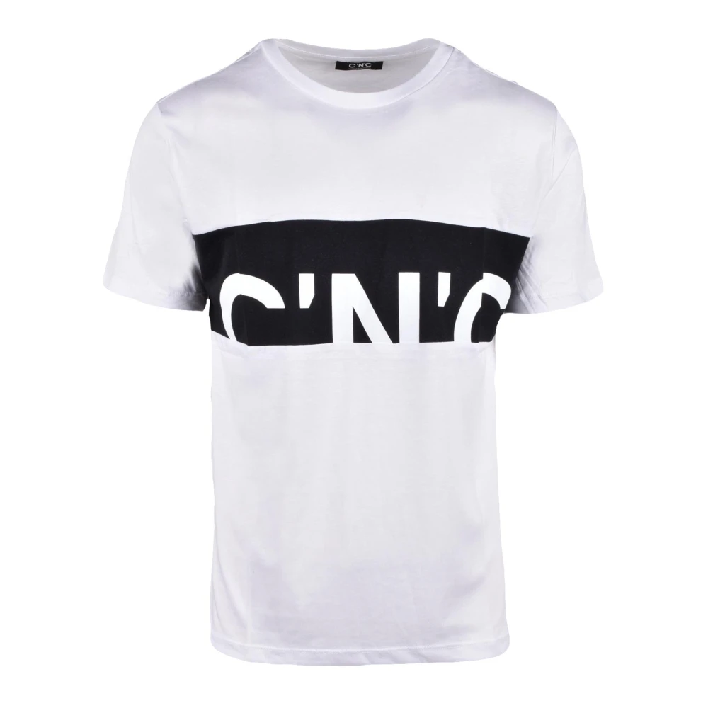 Costume National Katoenen T-shirt met CNC-ontwerp White Heren