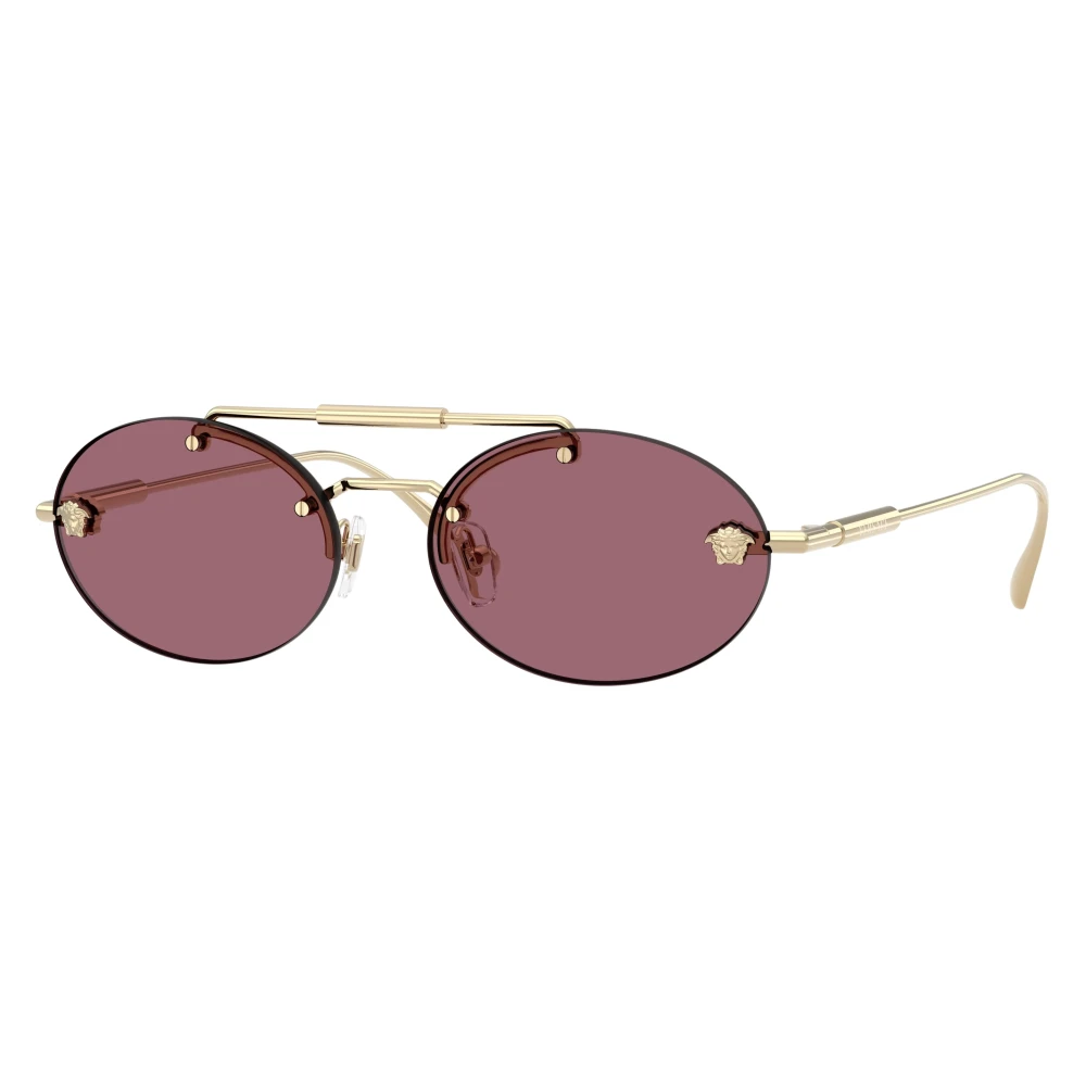 Versace , Sunglasses, Unisex, Yellow, 56 Mm, Oval Rimless Sunglasses - Image 4