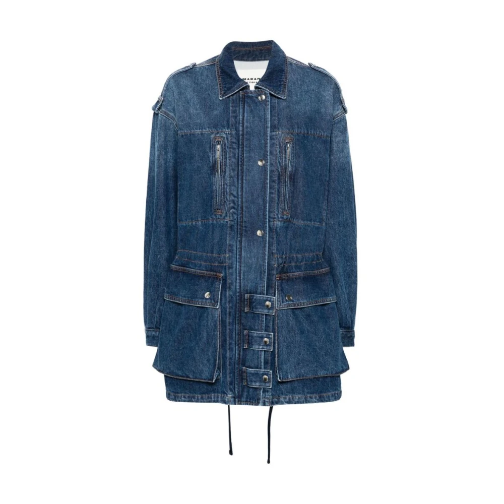 Isabel Marant Étoile Denim jack met spread kraag Blue Dames