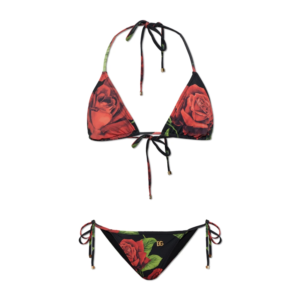Dolce & Gabbana Set Bikini Triangolo Con Stampa Rose - Immagine 2