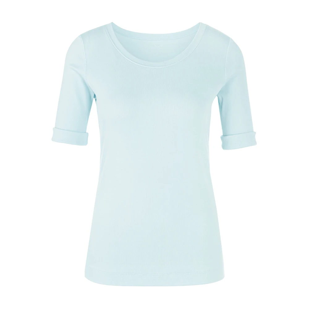 Marc Cain Casual T-shirt met omgeslagen mouwen Blue Heren