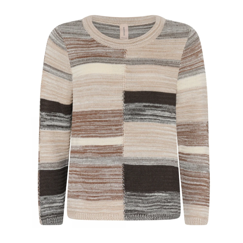 Skovhuus Casual Multicolor Pullover Blouse Crème Beige Multicolor Dames