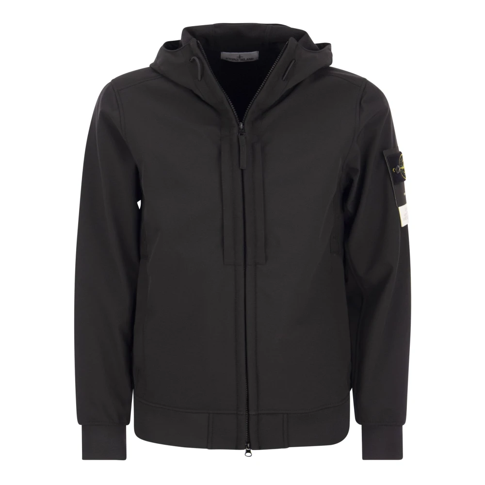 Stone Island Lichtgewicht jas met capuchon en waterbestendig membraan Black Heren
