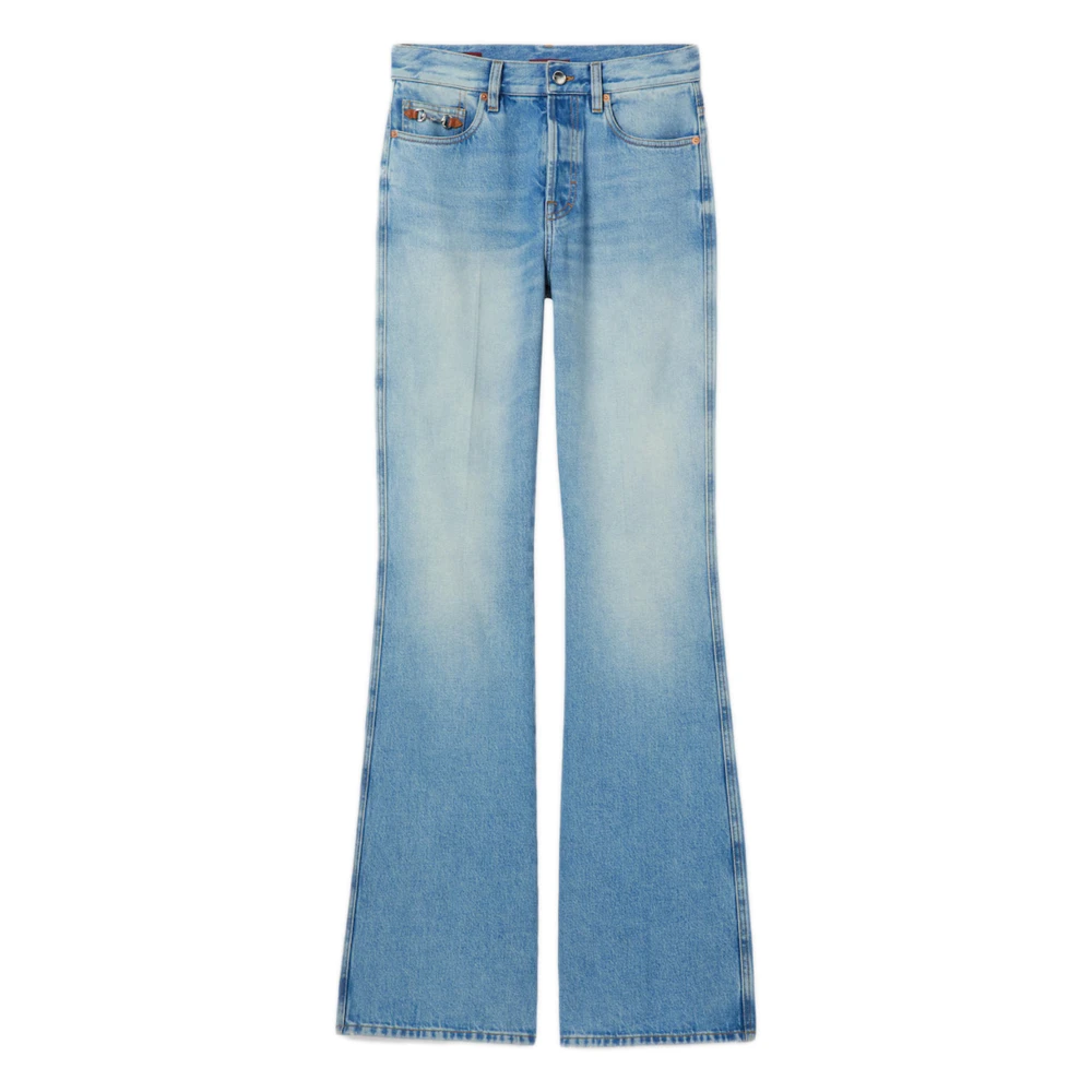 Gucci Women's Blue Cotton Denim Flare Trousers - Flare Jeans - W27 - Jeans