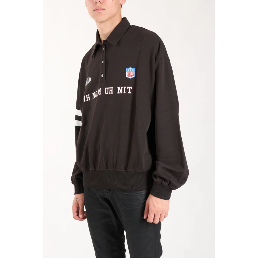 IH NOM UH NIT Polo shirt met knopen en logo Brown Heren