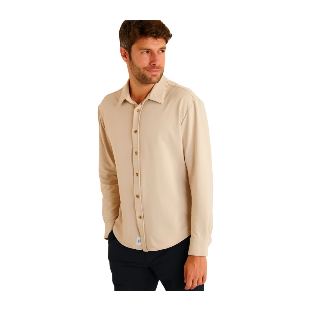 Cala 1789 Beige overhemd met lange mouwen Alain Pagani Beige Heren