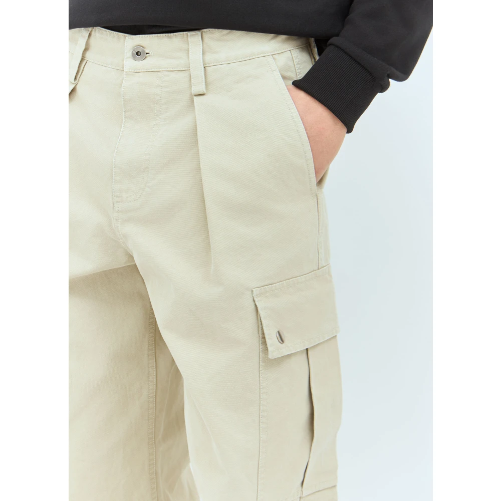 Burberry Snap-Fastening Katoenen Cargo Broek Beige Heren