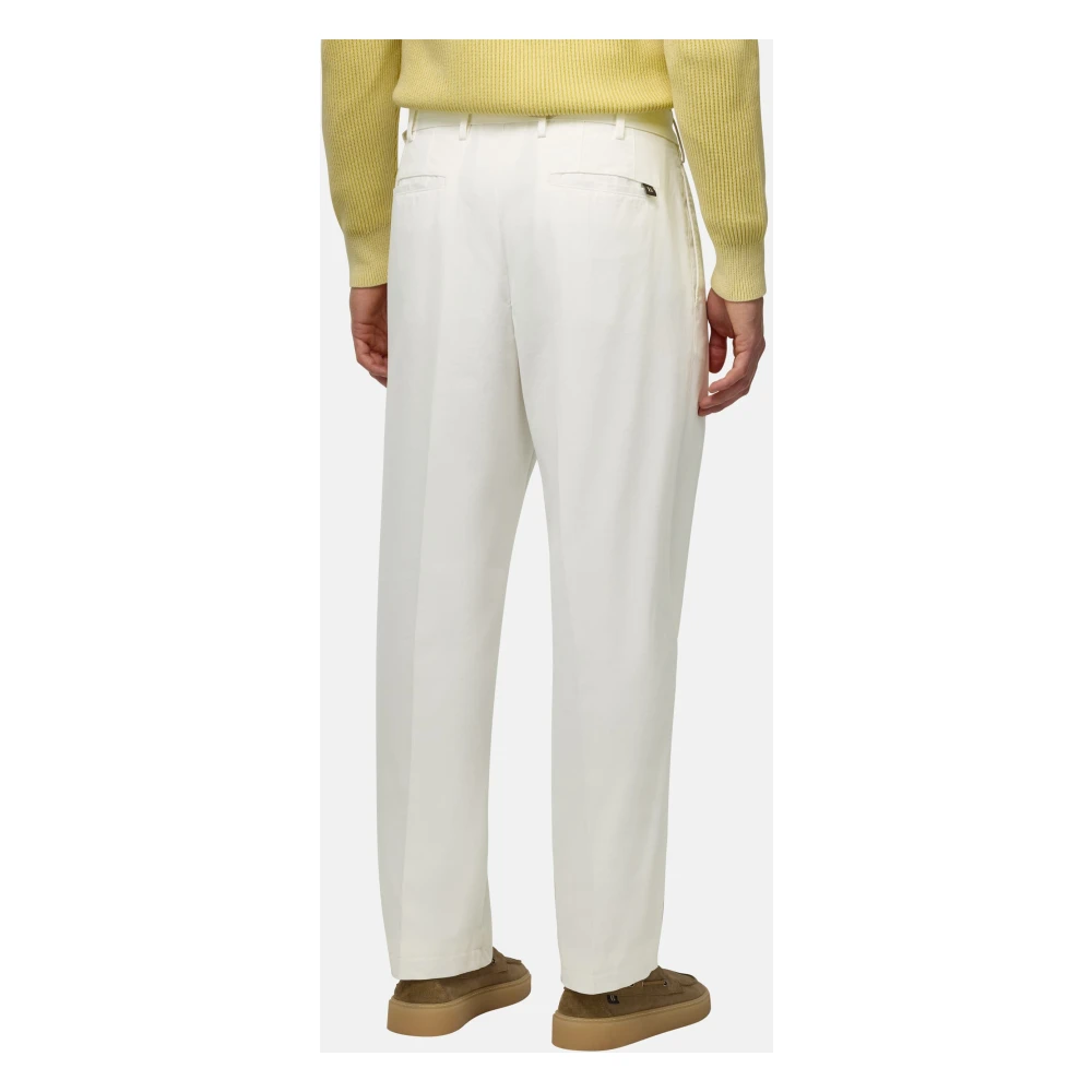 Boggi Milano Katoenen Broek White Heren