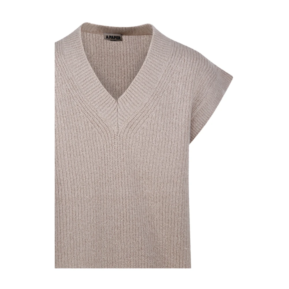 A Paper Kid Zand Gilet Vest voor Mannen Beige Heren