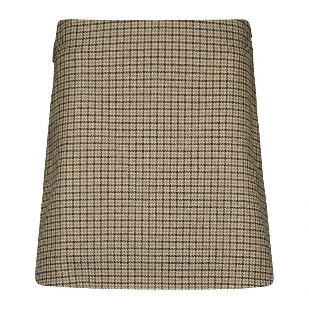 Moncler Women's Beige Short Skirts, Xs, Checkered Mini Skirt