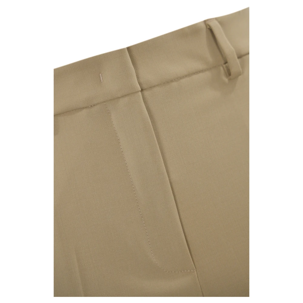 Max Mara Weekend Beige Wolmix Straight Leg Broek Beige Dames