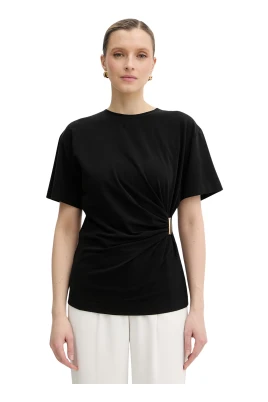 T-shirt med vriden detalj vid sidan och rund halsringning