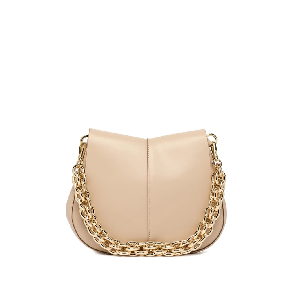 Gianni Chiarini Leren handtas met metalen handvat White Dames