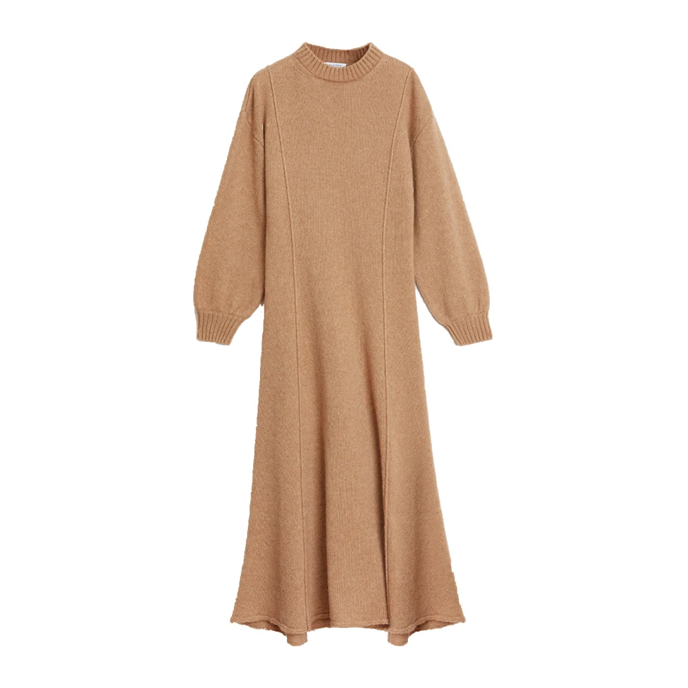 Rodebjer Women's Brown Merino Wool Dress - Knitted Dresses - S - Dresses