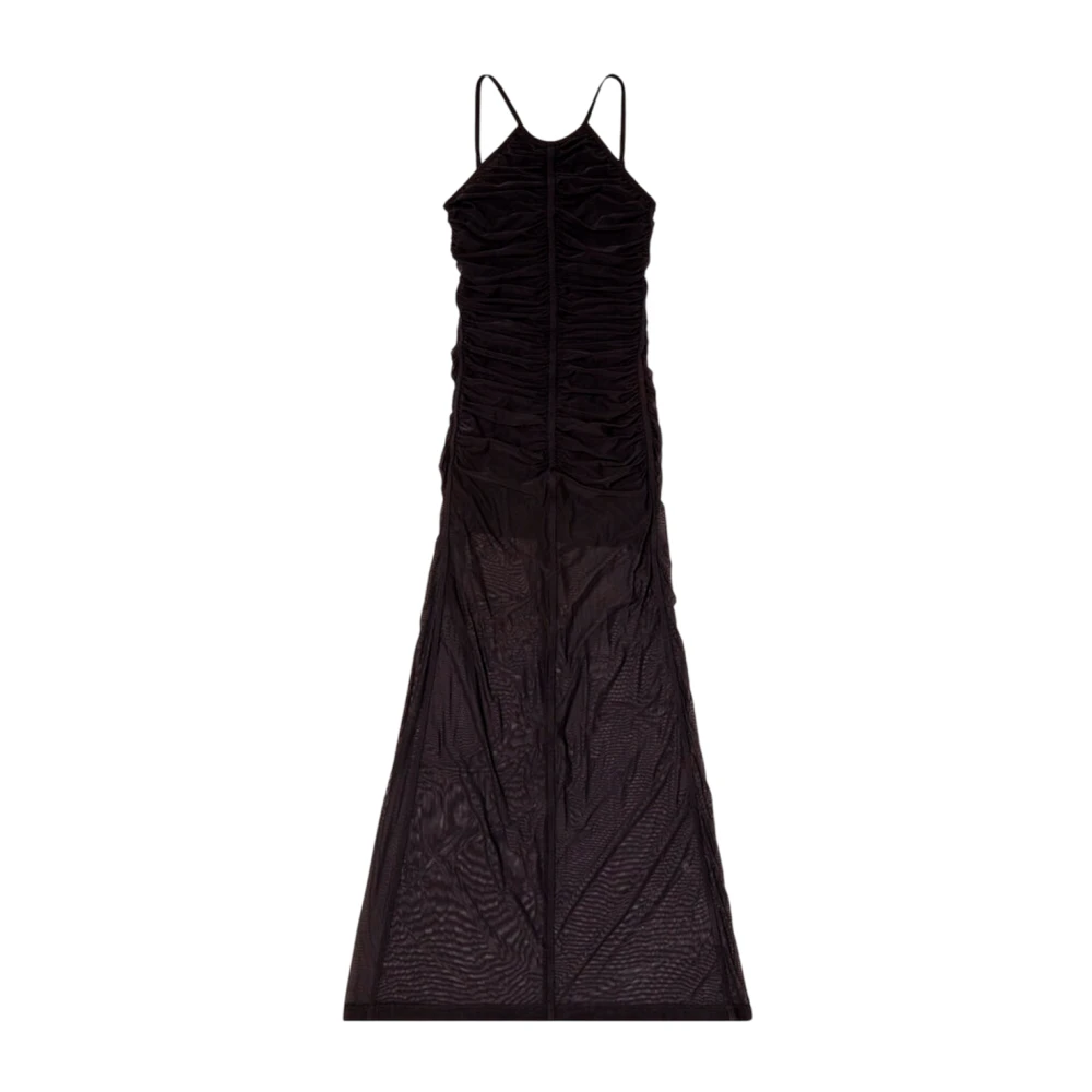 Diesel Gelaagde Silhouet Lange Jurk Black Dames