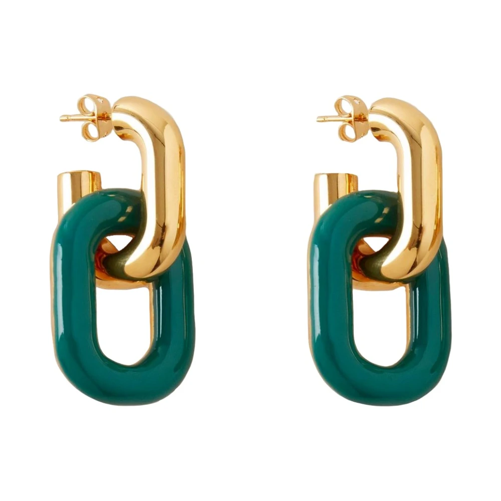 Mulberry Enamel Link Double Earring Grön Dam