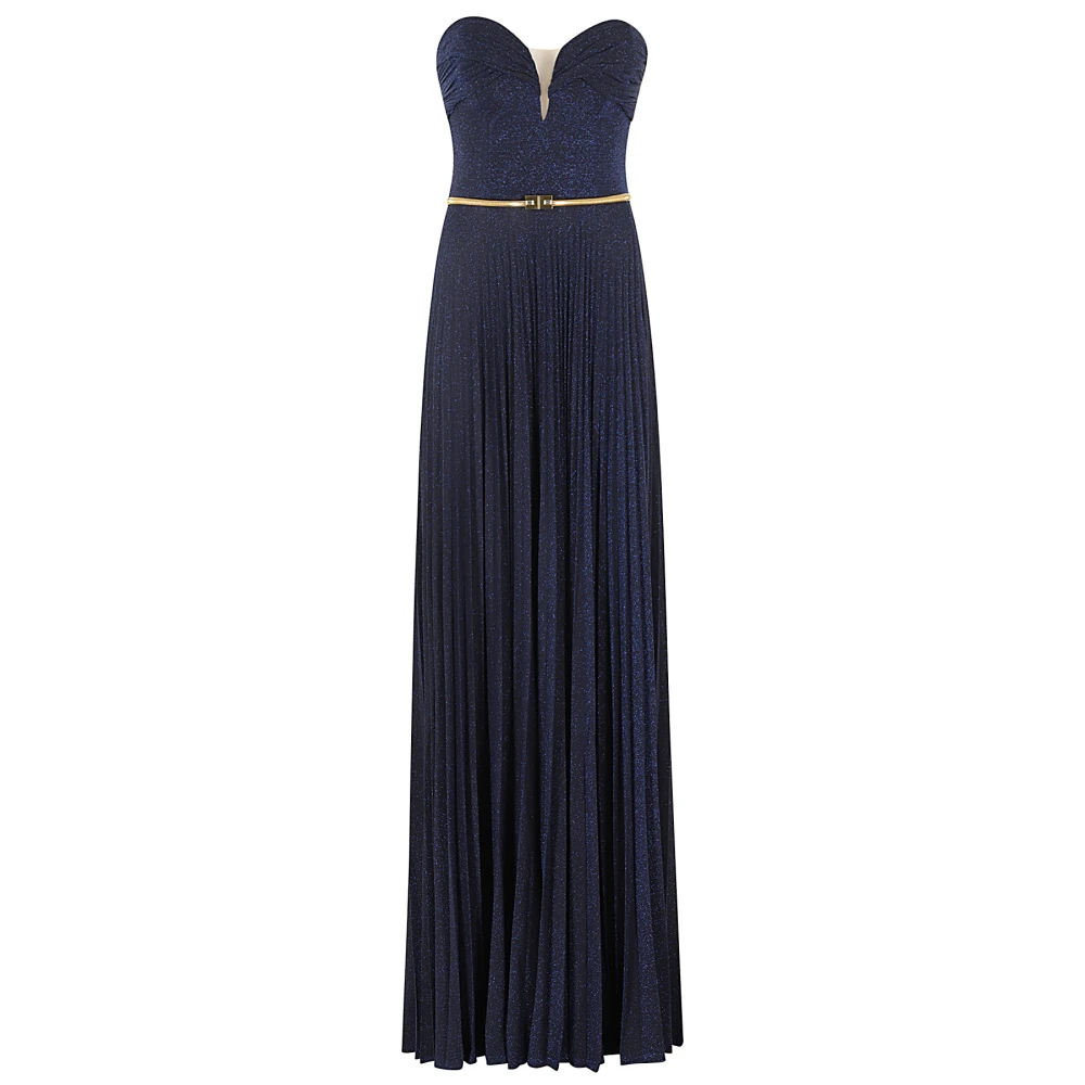 Elisabetta Franchi Jurk met Riem Blue Dames
