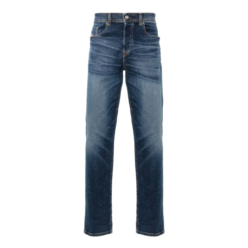 Diesel Blauwe Tapered Denim Jeans Blue Heren