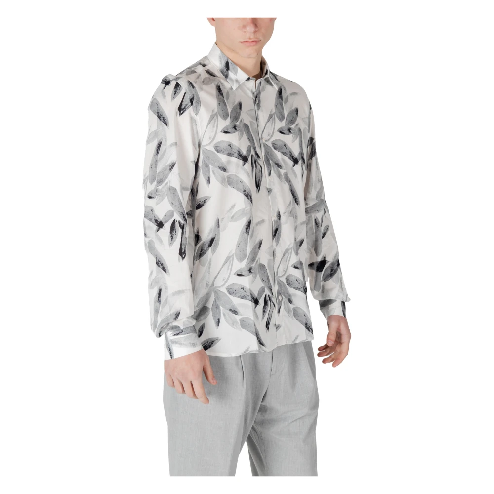 Antony Morato Bloemenknoopshirt Mannen Wit White Heren