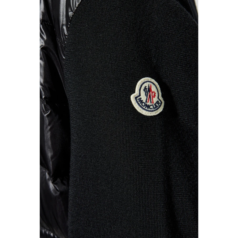 Moncler Vest met dons inzetstuk Black Heren